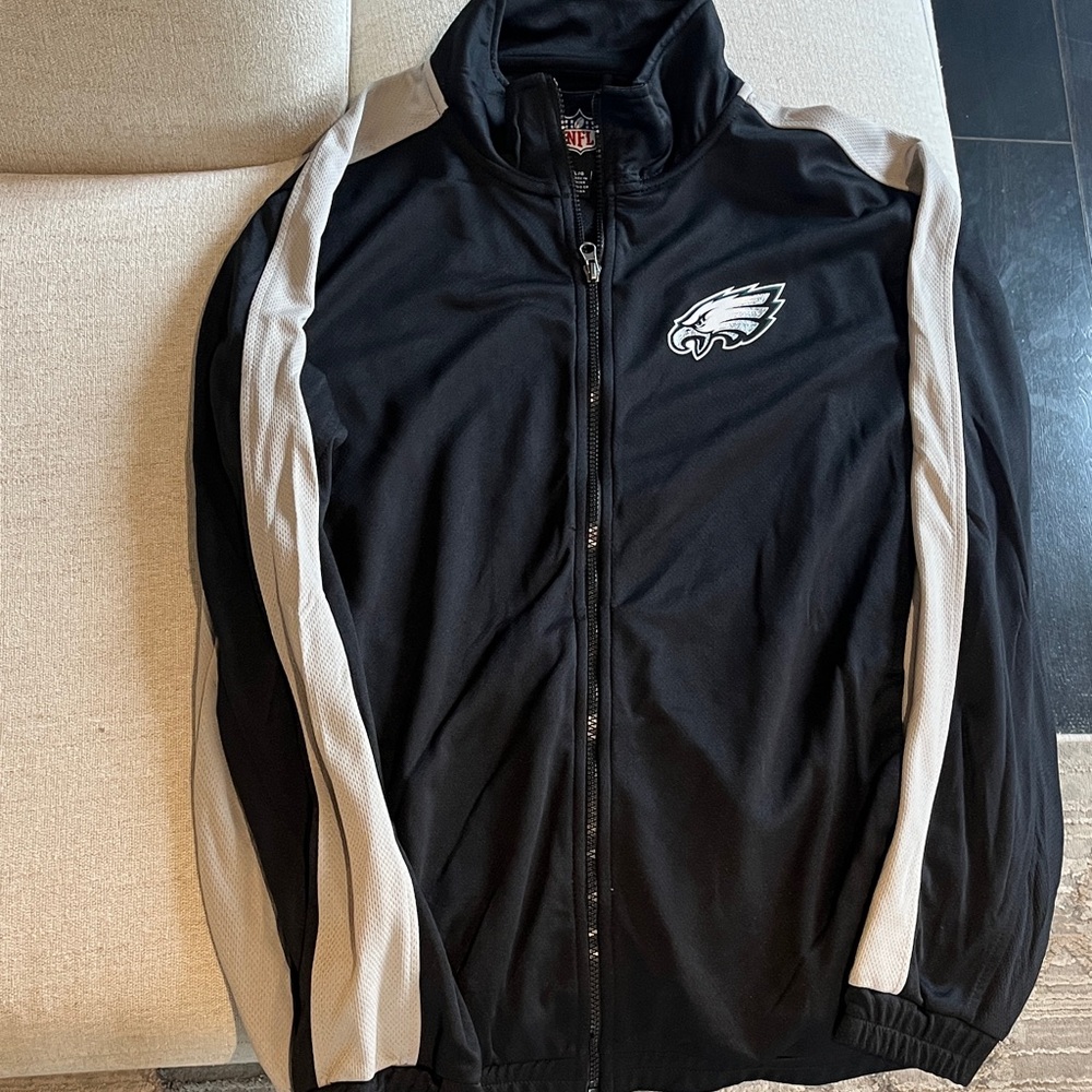 NFL Black Jacket with Eagles Logo Patch